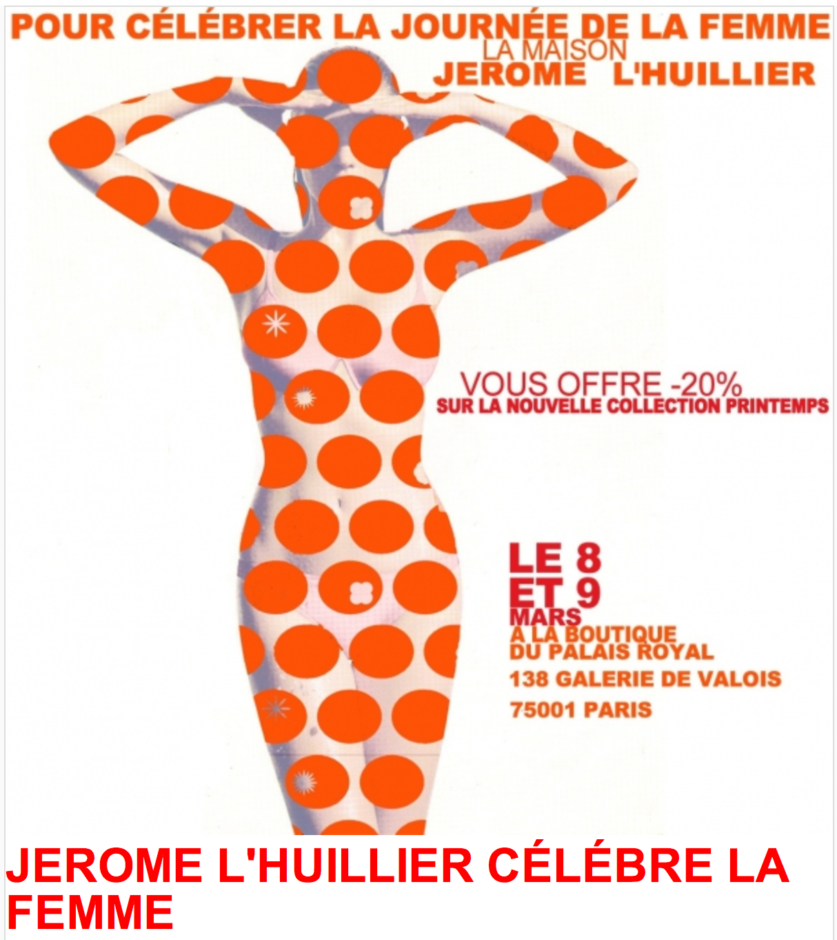 Jérôme L'Huillier pour la journée de la femme