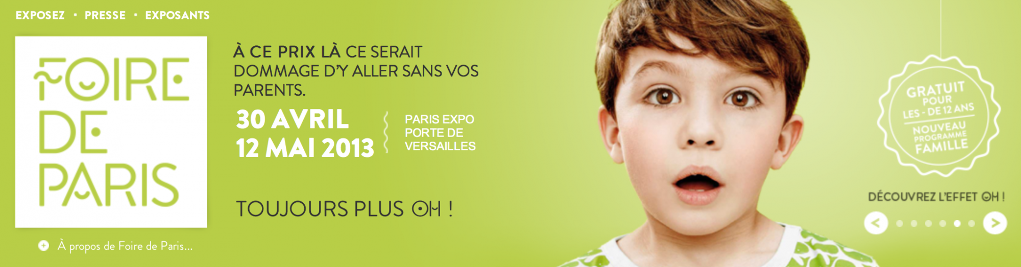 foire de paris gratuit pour les enfants