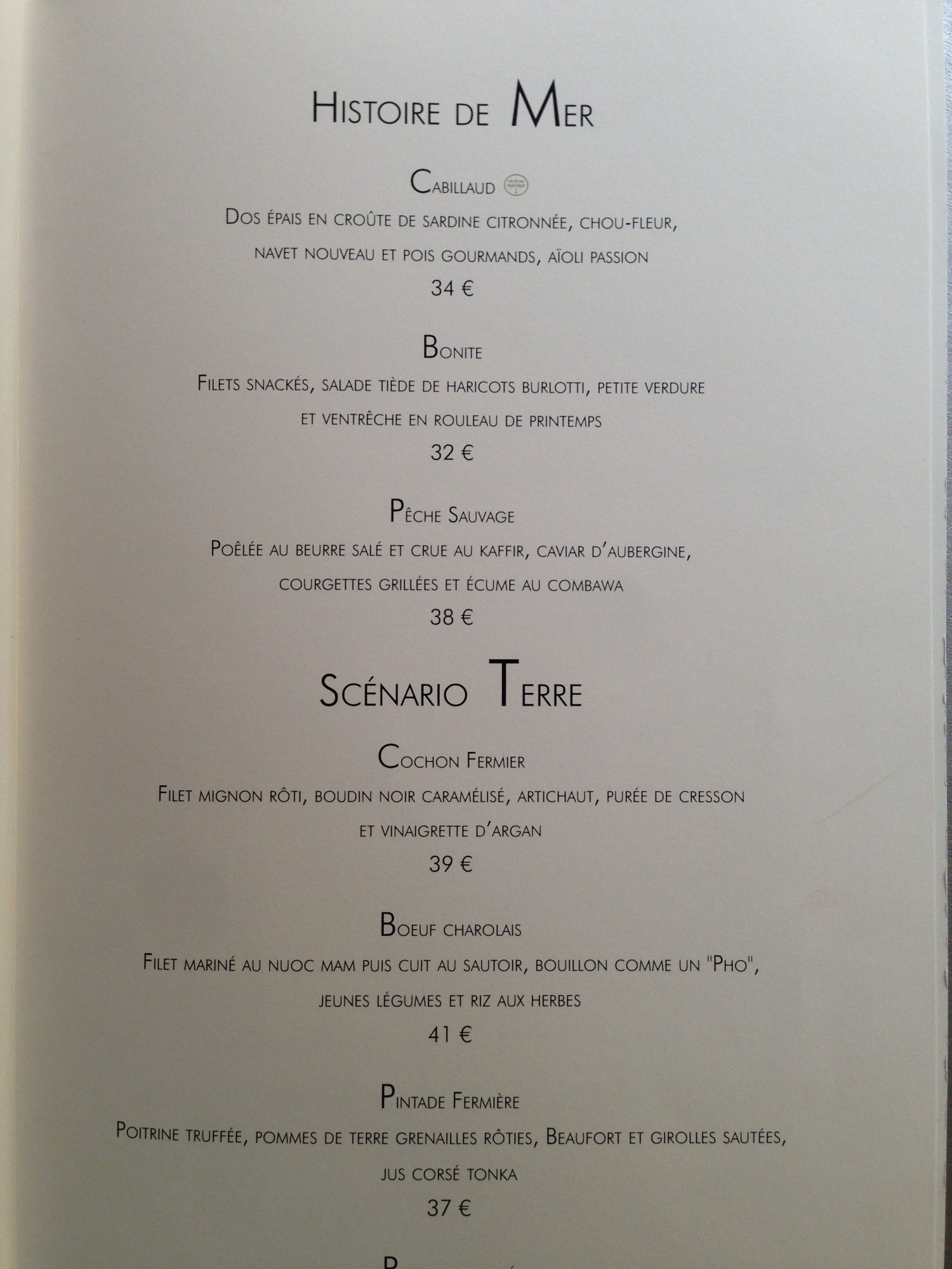 ScribeRestaurantCarte