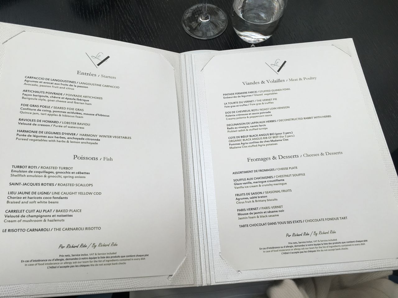 le V - menu
