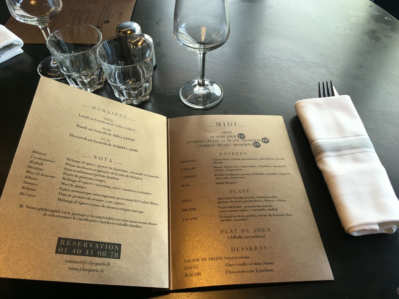 ELSE - le menu