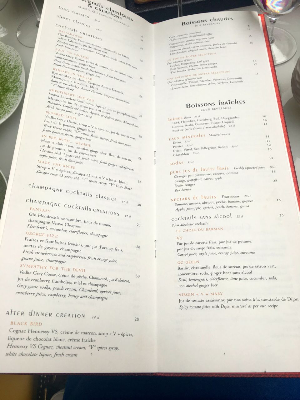 Cocktails l'Orangerie
