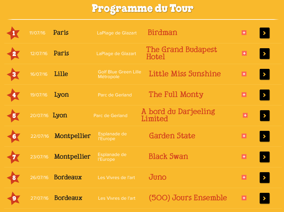 Programme du Tour Ben&Jerrys