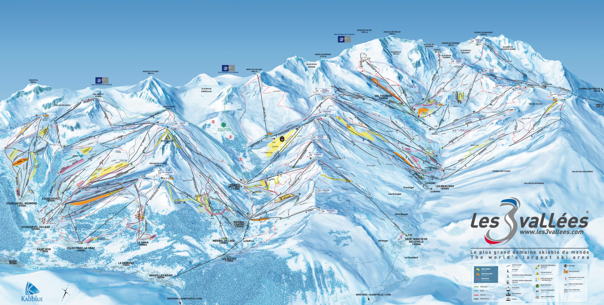 Saint Martin de Belleville - plan des pistes