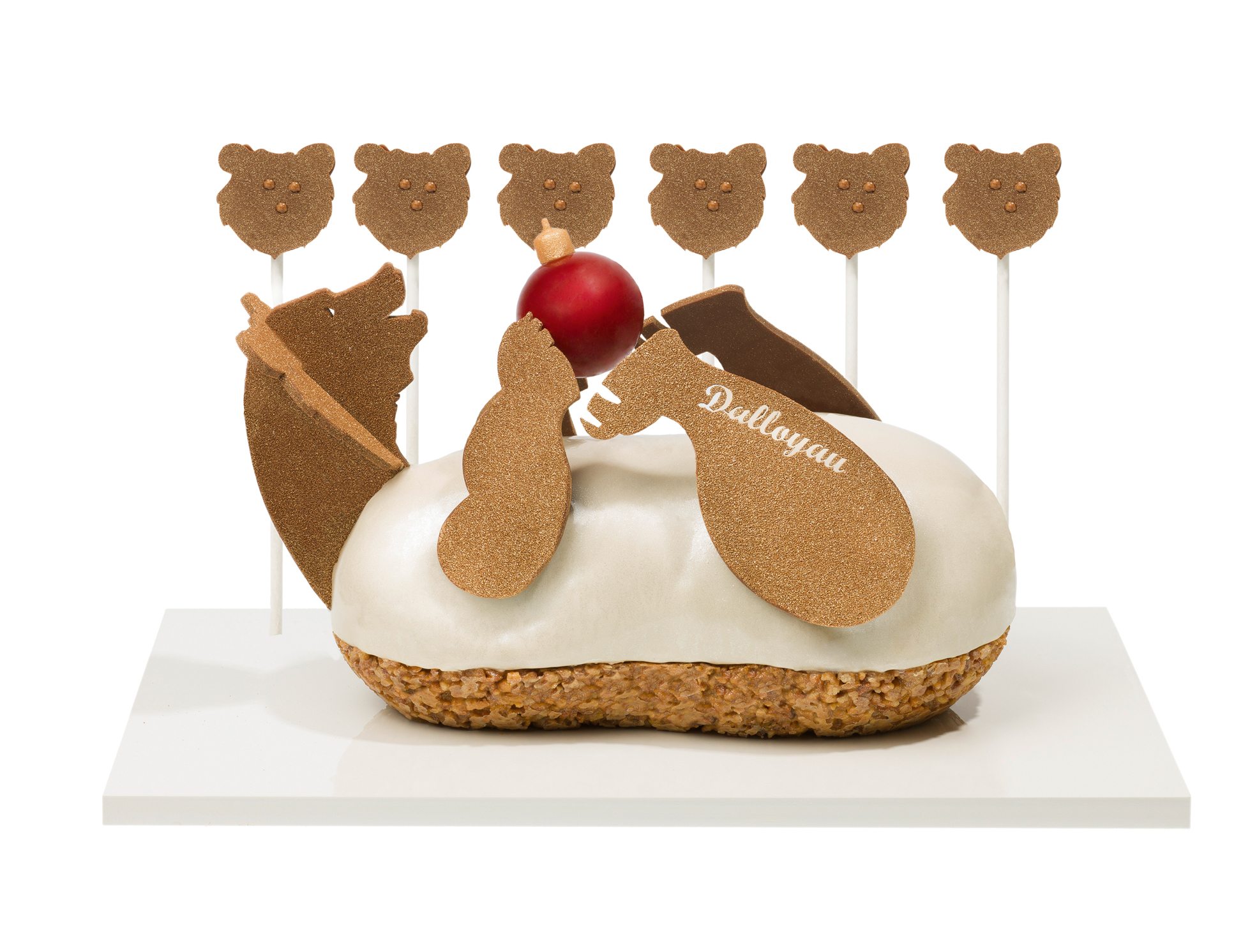 Bûche création Léo Pôle avec sucettes - Dalloyau