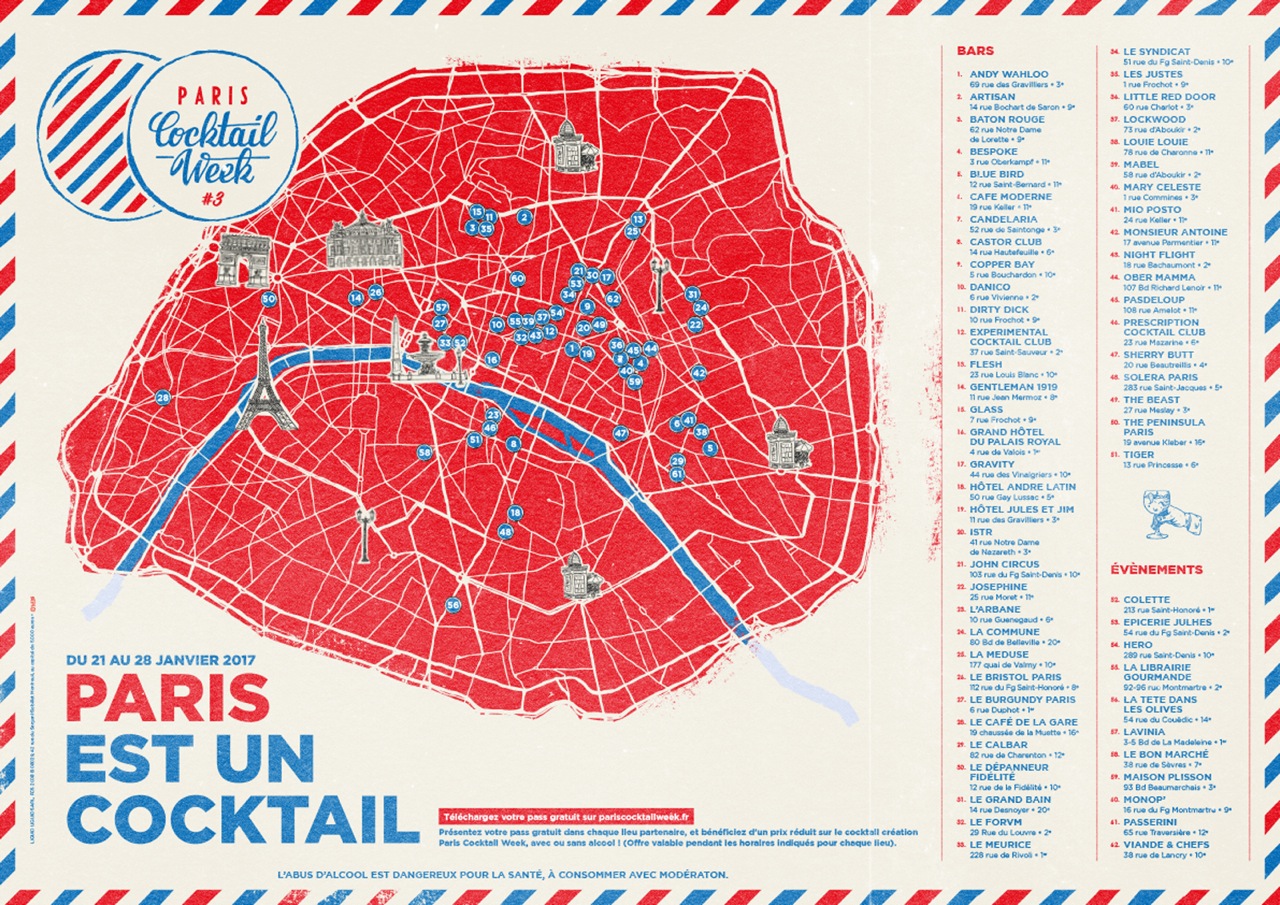 Paris Cocktail Week - la carte des lieux